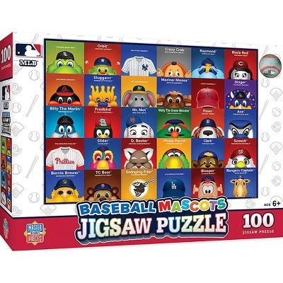 MasterPieces Sports Puzzle - All Teams 100 Piece Jigsaw Puzzle for Kids - MLB Mascots 100pc Puzzle - 14"x19" 1 MasterPieces Sports Puzzle - All Teams 100 Piece Jigsaw Puzzle for Kids - MLB Mascots 100pc Puzzle - 14"x19"