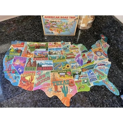 TDC Games American Road Trip 1000 Piece Jigsaw Puzzle in the Shape of the USA 31 inches long - Cool Wall Art 1 TDC Games American Road Trip 1000 Piece Jigsaw Puzzle in the Shape of the USA 31 inches long - Cool Wall Art
