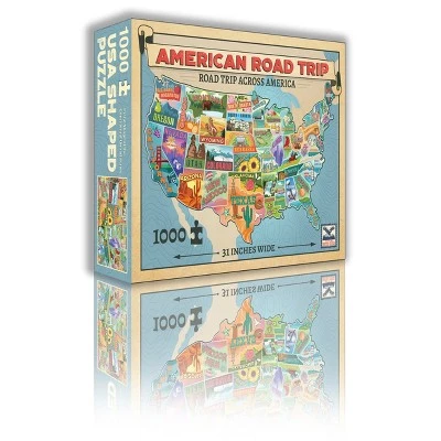 TDC Games American Road Trip 1000 Piece Jigsaw Puzzle in the Shape of the USA 31 inches long - Cool Wall Art 2 TDC Games American Road Trip 1000 Piece Jigsaw Puzzle in the Shape of the USA 31 inches long - Cool Wall Art - Image 2