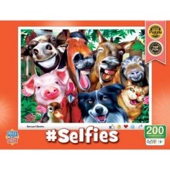 MasterPieces 200 Piece Jigsaw Puzzle for Kids - #Selfies Barnyard Besties - 14"x19"