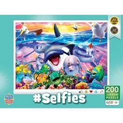 MasterPieces 200 Piece Jigsaw Puzzle for Kids - #Selfies Dinosaur Chums - 14"x19"
