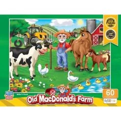 MasterPieces 60 Piece Jigsaw Puzzle for Kids - Old MacDonald's Farm Miller's Pond - 19"x14"
