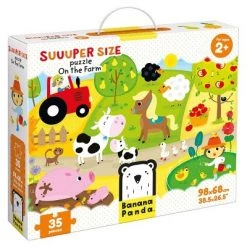 Banana Panda Suuuper Size Puzzle On the Farm - Large Jigsaw Floor Puzzle for Kids Ages 2+ - 35 Pieces