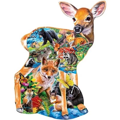 MasterPieces 100 Piece Shaped Jigsaw Puzzle for Kids - Fawn Friends - 14"x19" 2 MasterPieces 100 Piece Shaped Jigsaw Puzzle for Kids - Fawn Friends - 14"x19" - Image 2