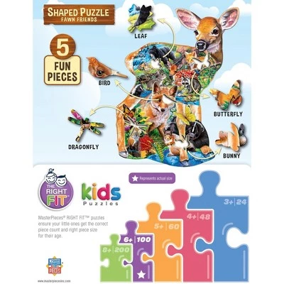 MasterPieces 100 Piece Shaped Jigsaw Puzzle for Kids - Fawn Friends - 14"x19" 3 MasterPieces 100 Piece Shaped Jigsaw Puzzle for Kids - Fawn Friends - 14"x19" - Image 3