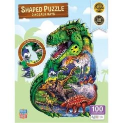 MasterPieces 100 Piece Shaped Jigsaw Puzzle for Kids - Dinosaur Days - 14"x19"