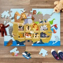 Blue Panda Floor Puzzle for Kids - Noah's Ark - Jumbo Jigsaw Puzzle, Educational Game for Family and Kindergarten, Age 3-5, 48-Piece, 1.9 x 2.9 Feet