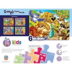 MasterPieces Funny Puzzle - Googly Eyes 48 Piece Jigsaw Puzzle for Kids - Woodland Animals - 14"x19" -Puzzles Sales 2022 unnamed file 1387