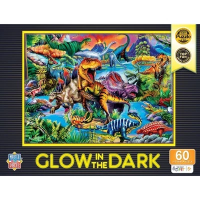 MasterPieces 60 Piece Glow in the Dark Dinosaur Puzzle for Kids - King of the Dinos - 14"x19" 1 MasterPieces 60 Piece Glow in the Dark Dinosaur Puzzle for Kids - King of the Dinos - 14"x19"