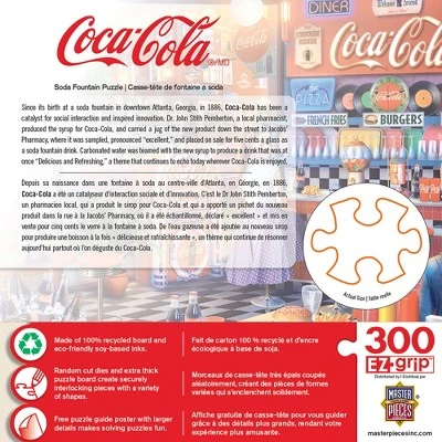 MasterPieces 300 Piece EZ Grip Jigsaw Puzzle - Coca-Cola Soda Fountain - 18"x24" 3 MasterPieces 300 Piece EZ Grip Jigsaw Puzzle - Coca-Cola Soda Fountain - 18"x24" - Image 3