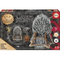 Educa Borras Game of Thrones Iron Throne 56 Piece 3D Monument Wood Puzzle