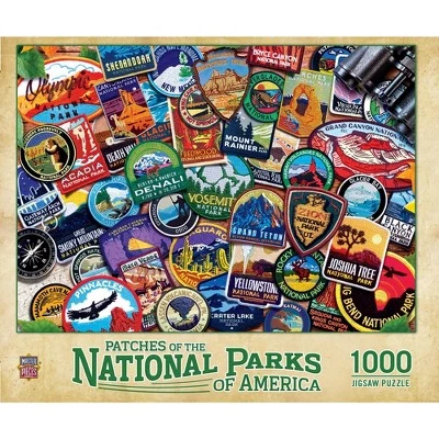MasterPieces 1000 Piece Jigsaw Puzzle For Adults, Family, Or Kids - National Parks Patches - 19.25"x26.75" 1 MasterPieces 1000 Piece Jigsaw Puzzle For Adults, Family, Or Kids - National Parks Patches - 19.25"x26.75"