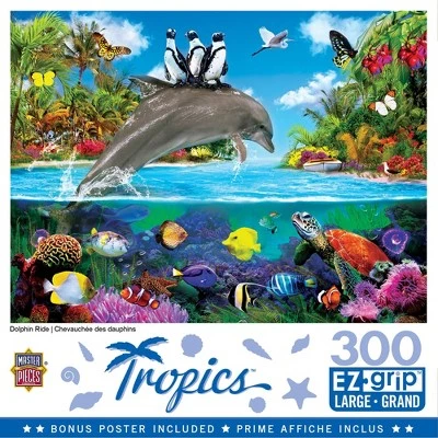 MasterPieces 300 Piece EZ Grip Jigsaw Puzzle - Dolphin Ride - 18"x24" 1 MasterPieces 300 Piece EZ Grip Jigsaw Puzzle - Dolphin Ride - 18"x24"