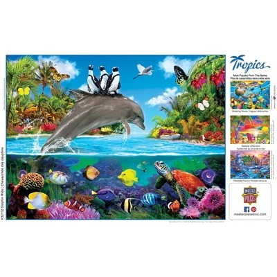 MasterPieces 300 Piece EZ Grip Jigsaw Puzzle - Dolphin Ride - 18"x24" 4 MasterPieces 300 Piece EZ Grip Jigsaw Puzzle - Dolphin Ride - 18"x24" - Image 4