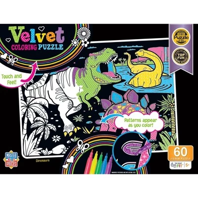 MasterPieces 60 Piece Jigsaw Puzzle for Kids - Dinosaur Velvet Coloring - 14"x19" 1 MasterPieces 60 Piece Jigsaw Puzzle for Kids - Dinosaur Velvet Coloring - 14"x19"