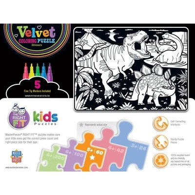 MasterPieces 60 Piece Jigsaw Puzzle for Kids - Dinosaur Velvet Coloring - 14"x19" 3 MasterPieces 60 Piece Jigsaw Puzzle for Kids - Dinosaur Velvet Coloring - 14"x19" - Image 3