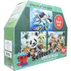 Zoofy International Howard Robinson Howard Robinson- Animal Selfies - 48 & 63pc 3D Puzzle Box of 3