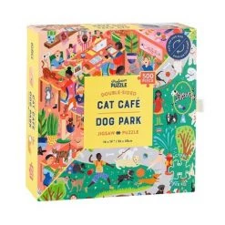 Professor Puzzle USA, Inc. Cat Cafe & Dog Park Double Sided 500 Piece Jigsaw Puzzle