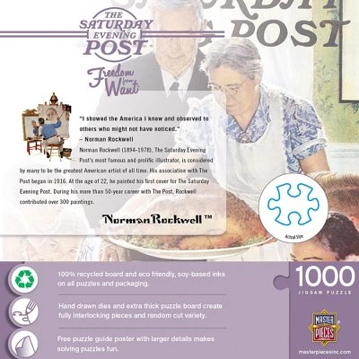 MasterPieces 1000 Piece Jigsaw Puzzle For Adults, Family, Or Kids - Freedom From Want - 19.25"x26.75" 3 MasterPieces 1000 Piece Jigsaw Puzzle For Adults, Family, Or Kids - Freedom From Want - 19.25"x26.75" - Image 3