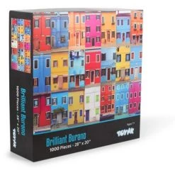 Toynk Brilliant Burano Island Venice, Italy Puzzle | 1000 Piece Jigsaw Puzzle