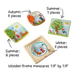 HABA Wooden Puzzle My time of Year with Four Layers & 22 Pieces