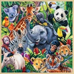 MasterPieces 48 Piece Fun Facts Jigsaw Puzzle for Kids - Safari Friends Wood Puzzle - 12"x12"
