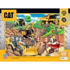 MasterPieces 60 Piece Jigsaw Puzzle for Kids - CAT Day at the Quarry - 14"x19"