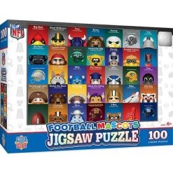 MasterPieces Sports Puzzle - All Teams 100 Piece Jigsaw Puzzle for Kids - NFL Mascots 100pc Puzzle - 14"x19"