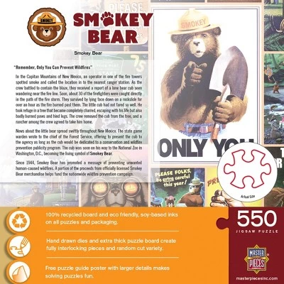 MasterPieces 550 Piece Jigsaw Puzzle For Adults, Family, Or Kids - Smokey Bear - 18"x24" 3 MasterPieces 550 Piece Jigsaw Puzzle For Adults, Family, Or Kids - Smokey Bear - 18"x24" - Image 3