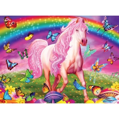 MasterPieces 60 Piece Glow in the Dark Fantasy Puzzle for Kids - Rainbow World - 14"x19" 2 MasterPieces 60 Piece Glow in the Dark Fantasy Puzzle for Kids - Rainbow World - 14"x19" - Image 2