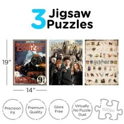 AQUARIUS Harry Potter 500 Piece Jigsaw Puzzles | Set of 3 Puzzles