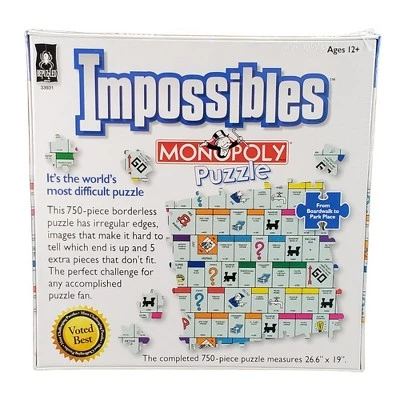 University Games Monopoly Impossibles 750 Piece Jigsaw Puzzle | No Edge | 5 Extra Pieces 1 University Games Monopoly Impossibles 750 Piece Jigsaw Puzzle | No Edge | 5 Extra Pieces