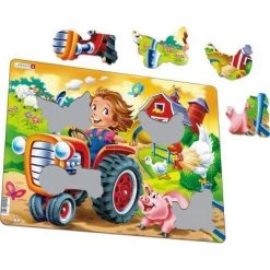 Springbok Larsen Farm Kid with Tractor Children's Jigsaw Puzzle 15pc