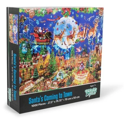 Toynk Santa's Coming to Town Christmas Holiday 1000 Piece Jigsaw Puzzle 1 Toynk Santa's Coming to Town Christmas Holiday 1000 Piece Jigsaw Puzzle