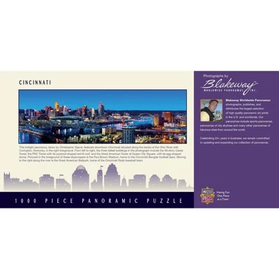 MasterPieces Inc Downtown Cincinnati Ohio 1000 Piece Panoramic Jigsaw Puzzle 1 MasterPieces Inc Downtown Cincinnati Ohio 1000 Piece Panoramic Jigsaw Puzzle