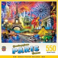 MasterPieces 550 Piece Jigsaw Puzzle For Adults, Family, Or Kids - Greetings From Paris - 18"x24"