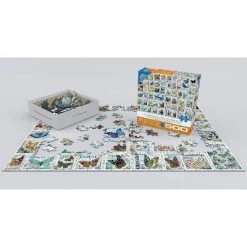 Eurographics Inc. Butterflies Vintage Stamps 500 Piece Jigsaw Puzzle