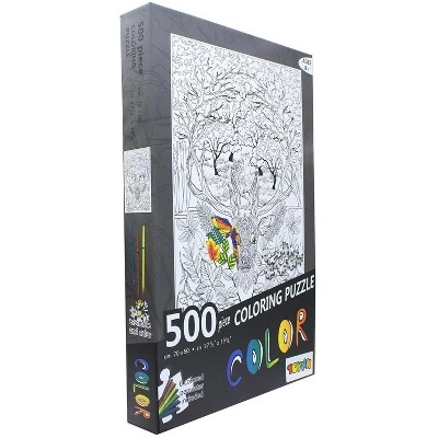 Toynk Deer 500 Piece Coloring Jigsaw Puzzle + 6 Markers 2 Toynk Deer 500 Piece Coloring Jigsaw Puzzle + 6 Markers - Image 2