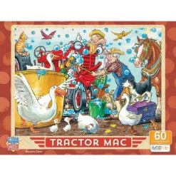 MasterPieces Licensed 60 Piece Vintage Jigsaw Puzzle for Kids - Tractor Mac Squeaky Clean - 14"x19"