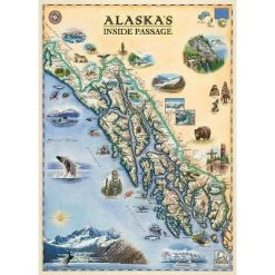 MasterPieces Inc Xplorer Maps Alaska Inside Passage Map 1000 Piece Jigsaw Puzzle