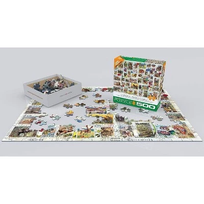 Eurographics Inc. Wildlife Vintage Stamps 500 Piece Jigsaw Puzzle 1 Eurographics Inc. Wildlife Vintage Stamps 500 Piece Jigsaw Puzzle