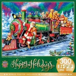 MasterPieces 300 Piece EZ Grip Christmas Jigsaw Puzzle - North Pole Delivery - 18"x24"