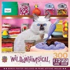 MasterPieces 300 Piece EZ Grip Jigsaw Puzzle - Kitten Cake Shop - 18"x24"