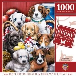 MasterPieces 1000 Piece Jigsaw Puzzle For Adults, Family, Or Kids - Puppy Pals - 19.25"x26.75"