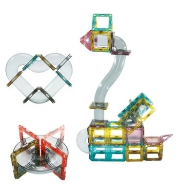 MPM Magnetic Tiles 74Pcs Pipe 3D Magnetic Building Blocks Tiles Set - Magnet Marble Run STEM Toys for Kids Boys Gilrs Gifts 2 MPM Magnetic Tiles 74Pcs Pipe 3D Magnetic Building Blocks Tiles Set - Magnet Marble Run STEM Toys for Kids Boys Gilrs Gifts - Image 2