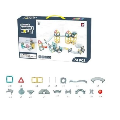 MPM Magnetic Tiles 74Pcs Pipe 3D Magnetic Building Blocks Tiles Set - Magnet Marble Run STEM Toys for Kids Boys Gilrs Gifts 3 MPM Magnetic Tiles 74Pcs Pipe 3D Magnetic Building Blocks Tiles Set - Magnet Marble Run STEM Toys for Kids Boys Gilrs Gifts - Image 3