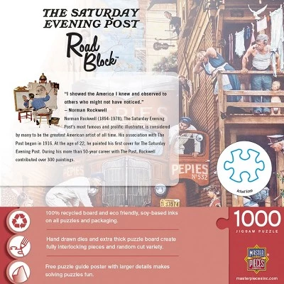 MasterPieces 1000 Piece Jigsaw Puzzle For Adults, Family, Or Kids - Road Block - 25"x25" 3 MasterPieces 1000 Piece Jigsaw Puzzle For Adults, Family, Or Kids - Road Block - 25"x25" - Image 3