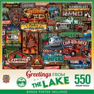 MasterPieces 550 Piece Jigsaw Puzzle For Adults, Family, Or Kids - Greetings From The Lake - 18"x24" 1 MasterPieces 550 Piece Jigsaw Puzzle For Adults, Family, Or Kids - Greetings From The Lake - 18"x24"