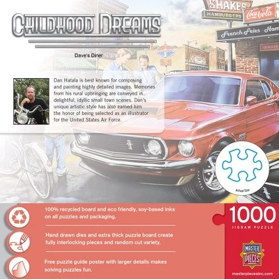 MasterPieces 1000 Piece Jigsaw Puzzle For Adults, Family, Or Kids - Dave's Diner - 19.25"x26.75" 3 MasterPieces 1000 Piece Jigsaw Puzzle For Adults, Family, Or Kids - Dave's Diner - 19.25"x26.75" - Image 3