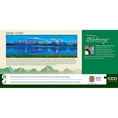 MasterPieces 1000 Piece Jigsaw Puzzle For Adults, Family, Or Kids - Grand Tetons Panoramic - 13"x39" 3 MasterPieces 1000 Piece Jigsaw Puzzle For Adults, Family, Or Kids - Grand Tetons Panoramic - 13"x39" - Image 3